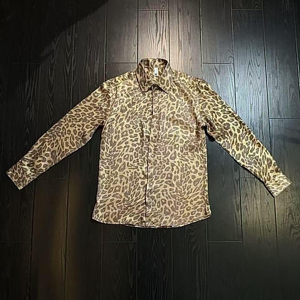 Eye-catching Gold Leopard Print Business Shirt