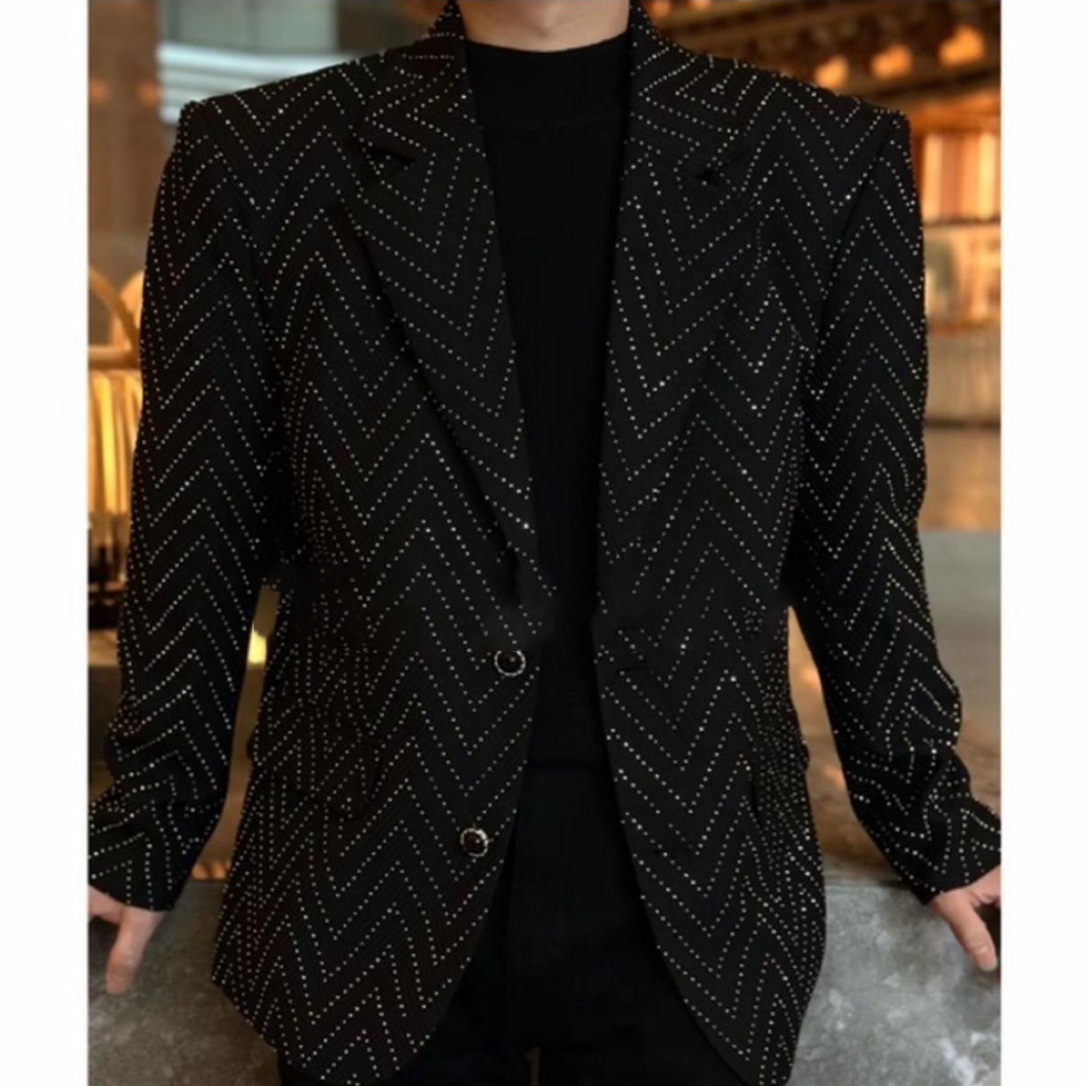 Men’s Korean-Style Starry Print Casual All-Match Jacket