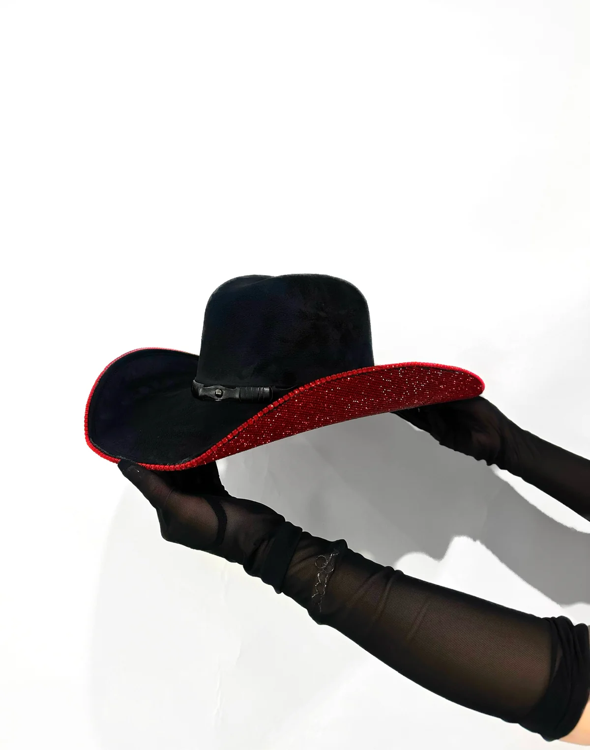 Red Bottom Rhinestone FELT Hat