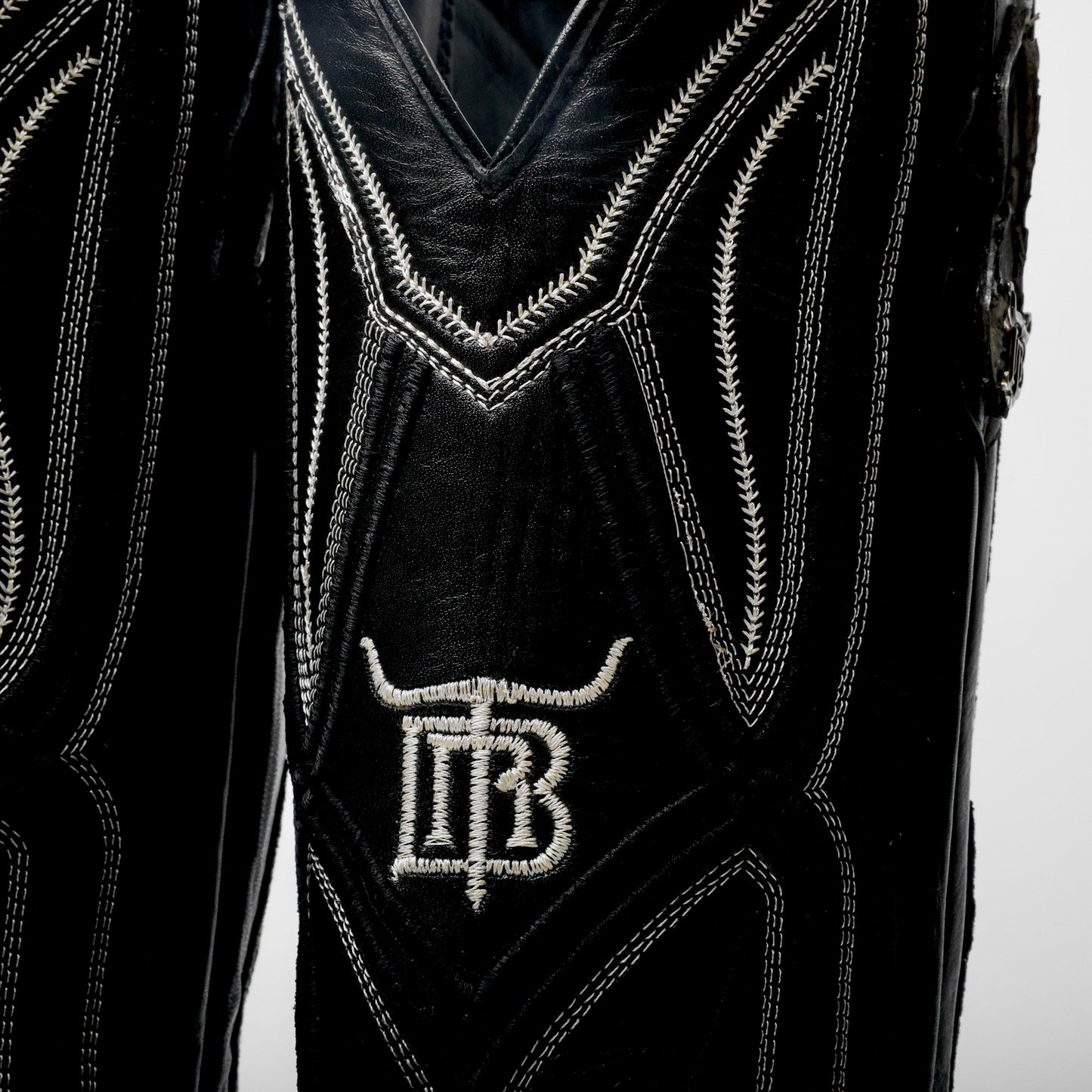 Black/White Jumbo Python Leather Boots - Square Toe
