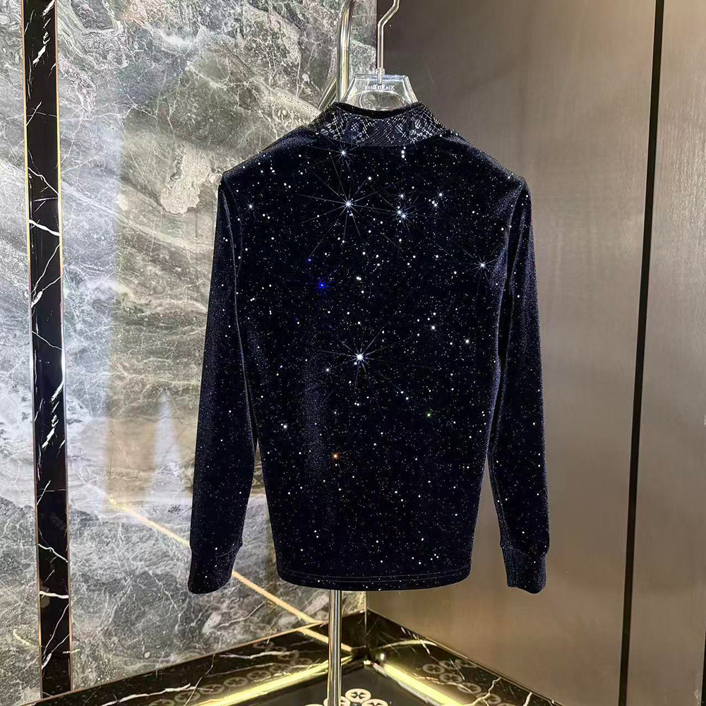 Crisp Velvet Star Pattern Top