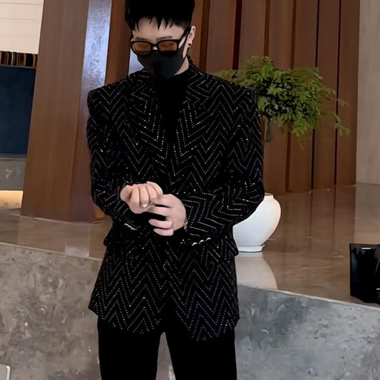 Men’s Korean-Style Starry Print Casual All-Match Jacket