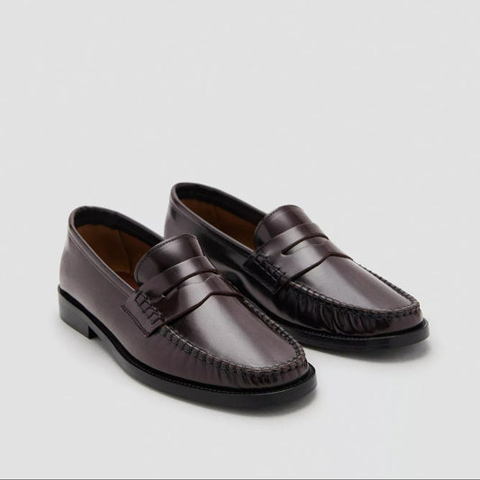 Women's Gathered Leather Moccasins