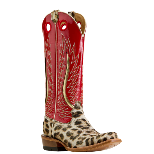 Ladies Leopard and Red Western Boots