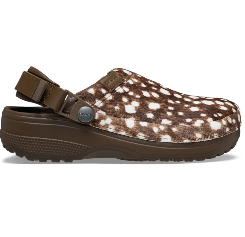 Adult Crafted Pony Hair Animal Print Clogs