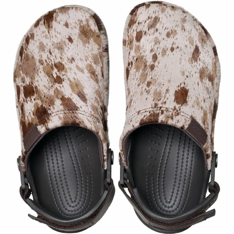 Adult Crafted Pony Hair Animal Print Clogs