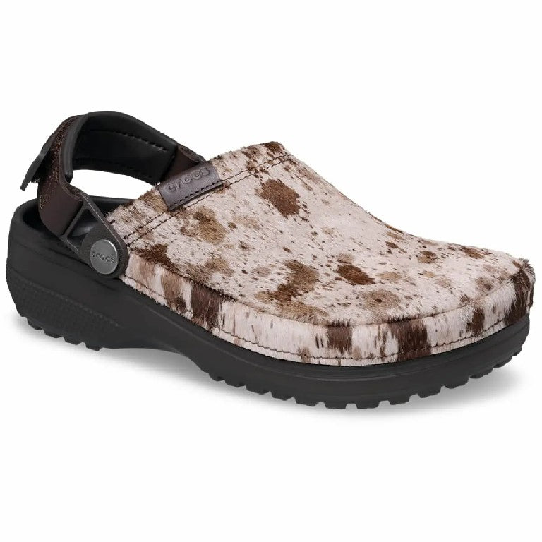 Adult Crafted Pony Hair Animal Print Clogs