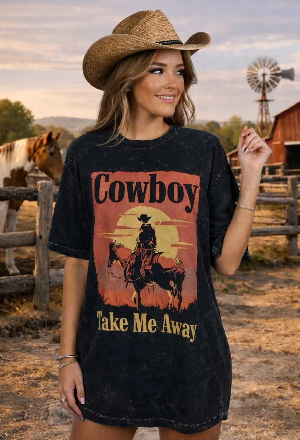 Cowboy Take Me Away Graphic Tee | Western Cowgirl Shirt